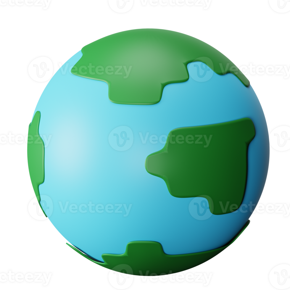 Earth 3D Render Icon Illustration png