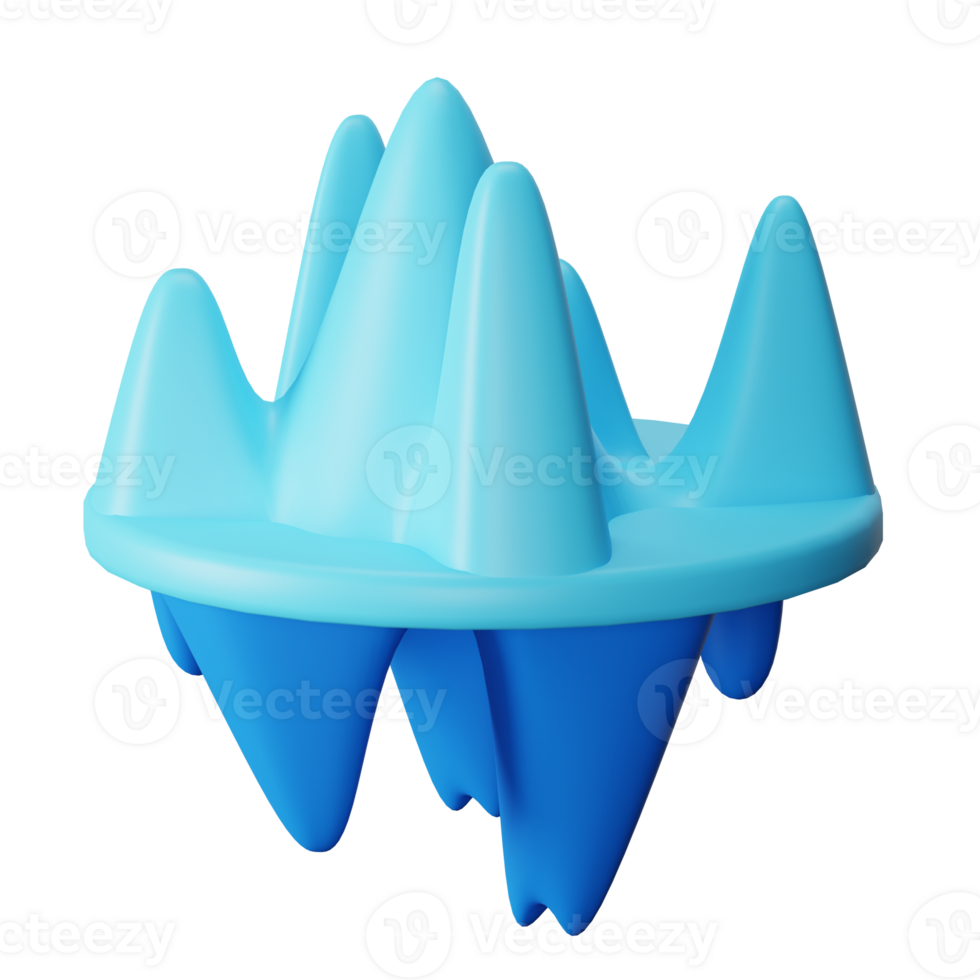 Iceberg 3D Render Icon Illustration png