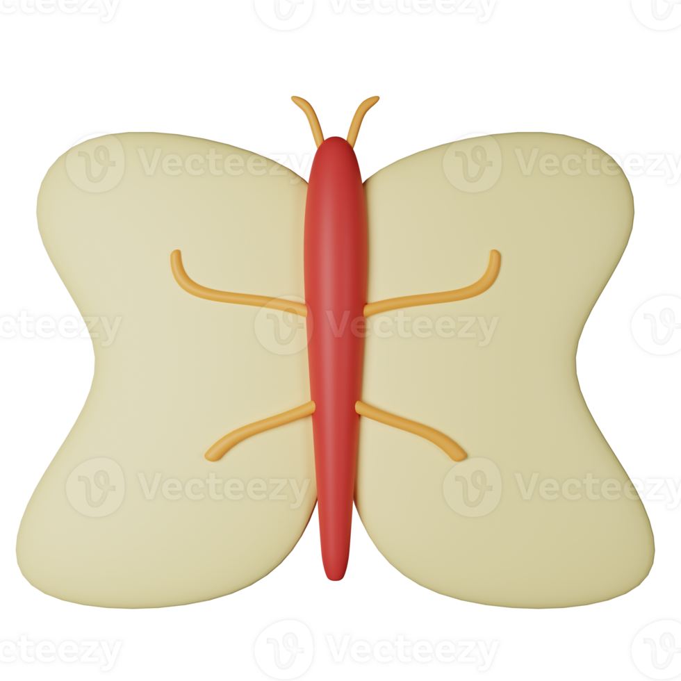 papillon 3d rendre icône illustration png