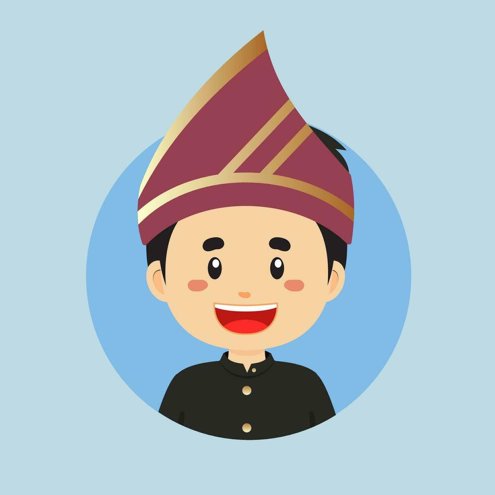 avatar de un bengkulu indonesio personaje vector