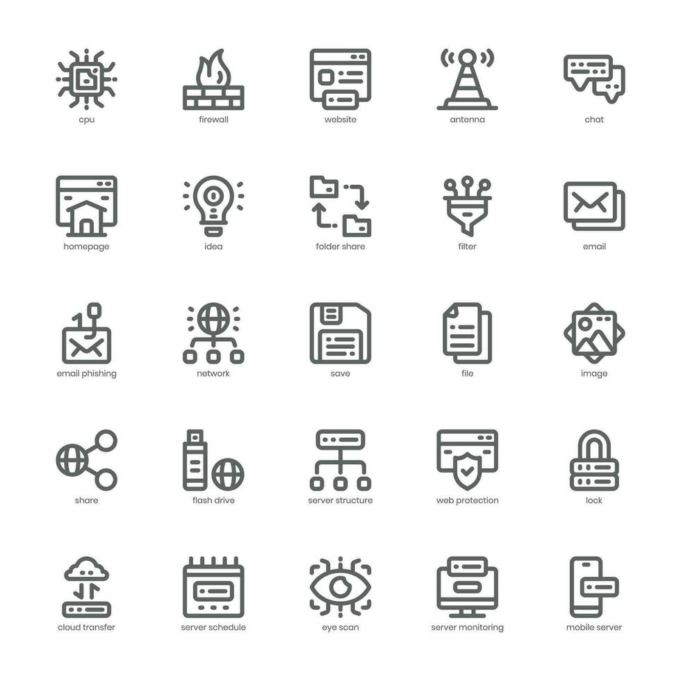 Data Center icon pack for your website, mobile, presentation, and logo design. Data Center icon outline design. Vector graphics illustration and editable stroke.