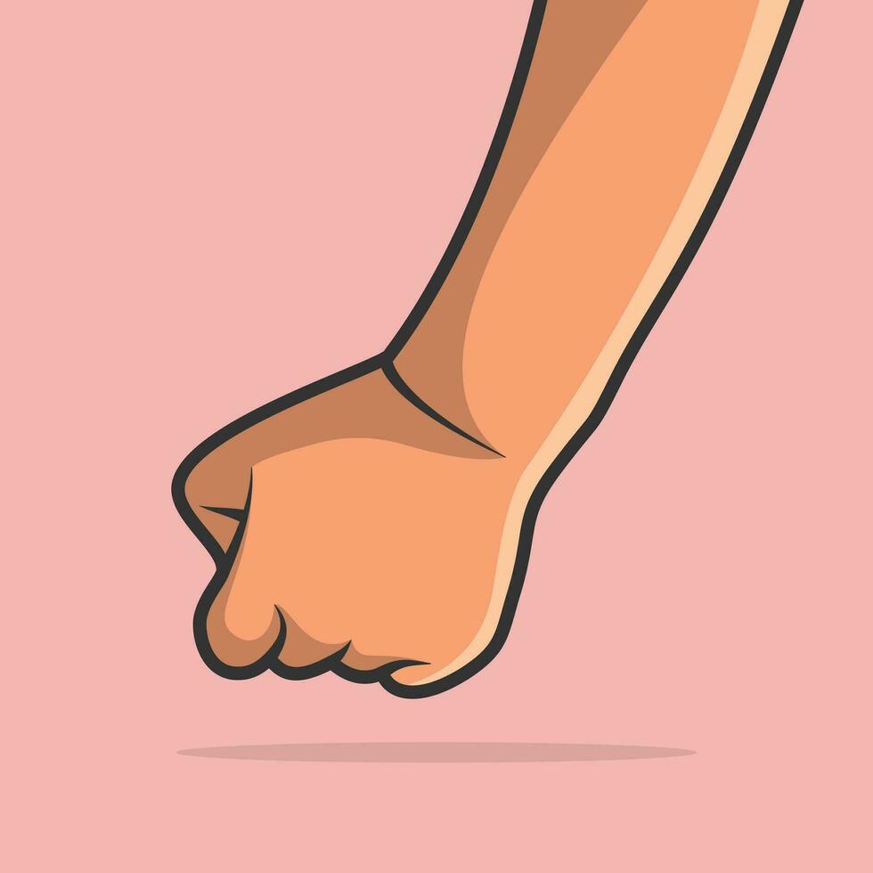 Outline Human Hand of Young Man Showing Fingers vector illustration.