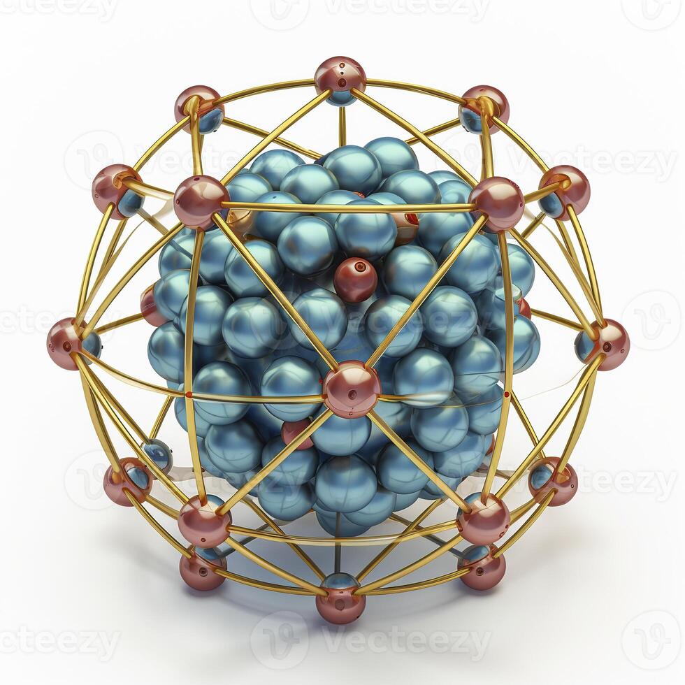Structure of an isolated atom's nucleus. . photo