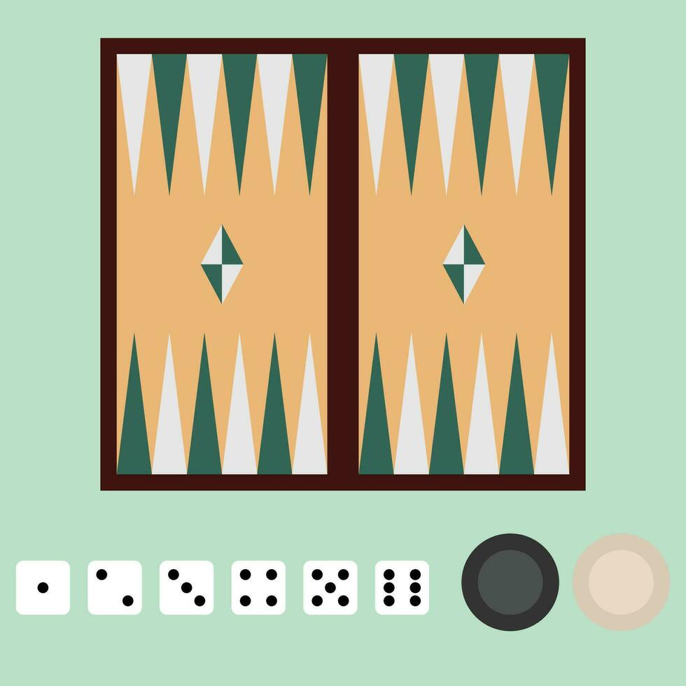 The Illustration of Backgammon Game Set vector