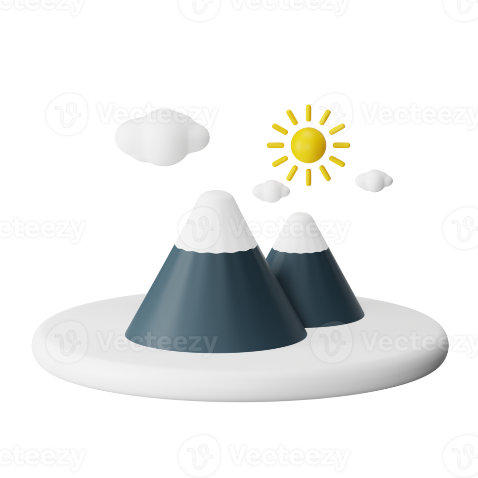 Sunrise 3D Render Icon Illustration png