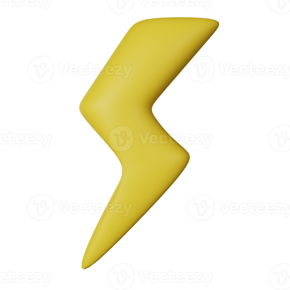 Lightning 3D Render Icon Illustration png