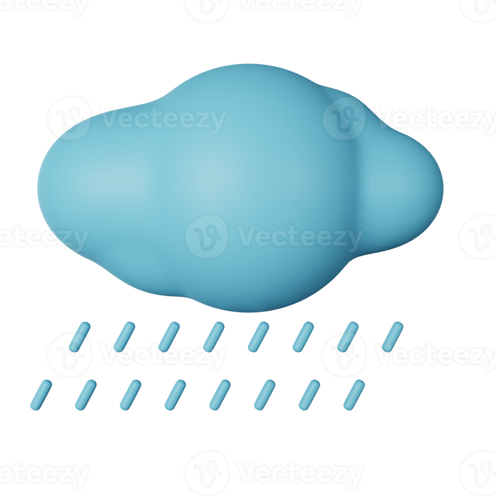 Rainy Day 3D Render Icon Illustration png