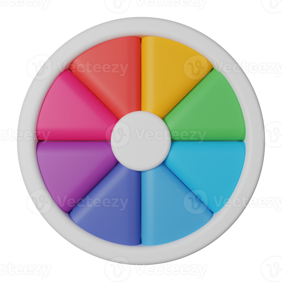 Color Wheel 3D Render Icon Illustration png