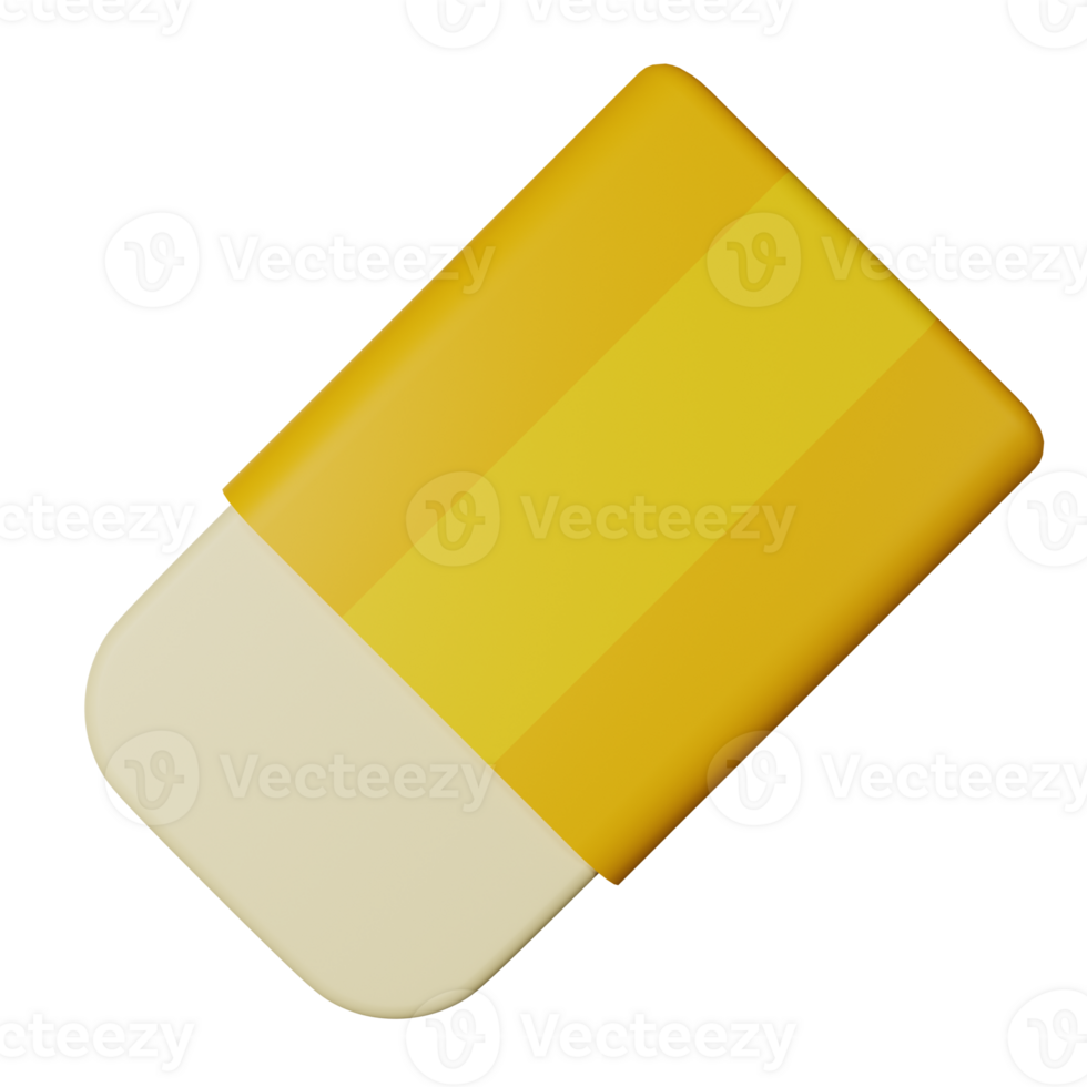 Eraser 3D Render Icon Illustration png