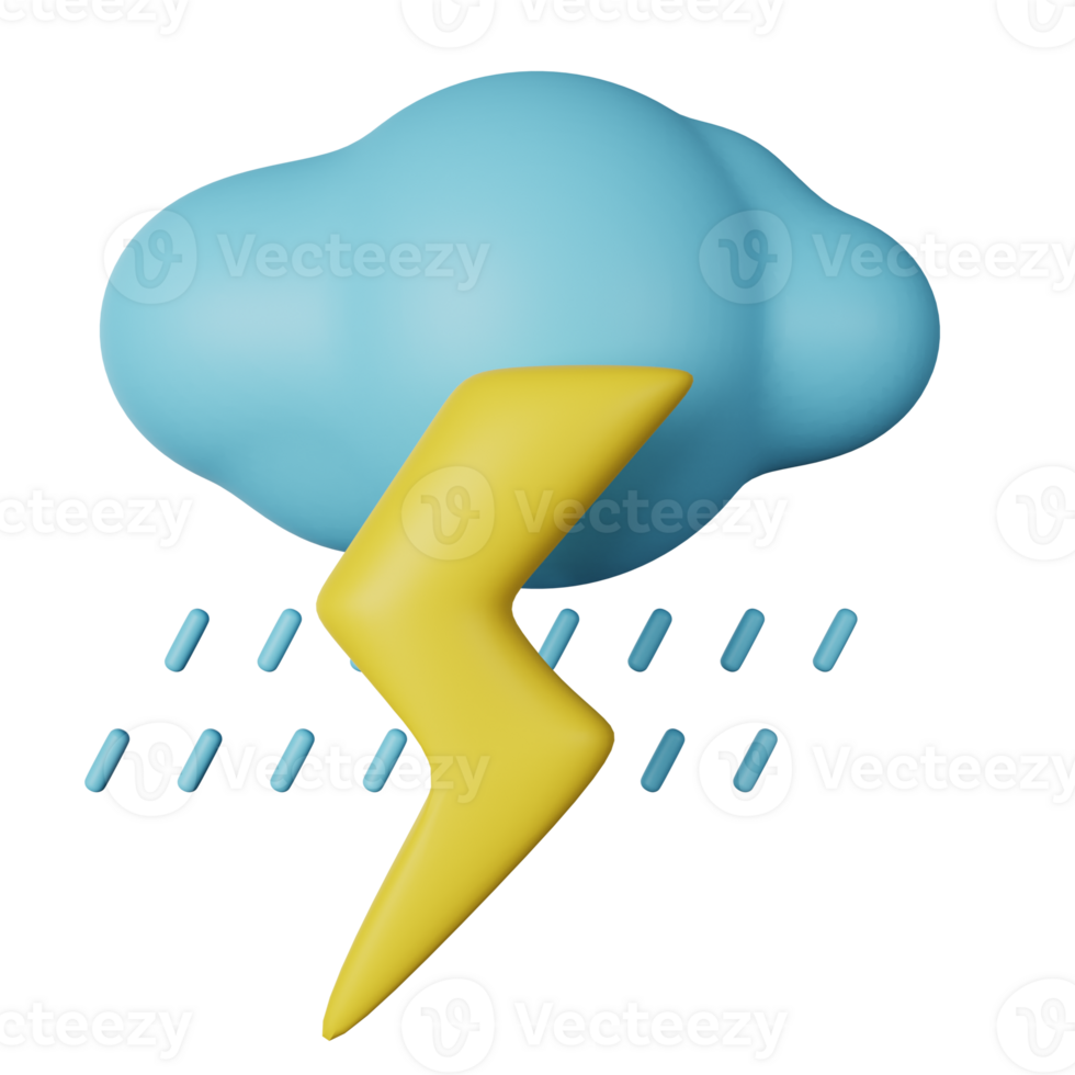 Storm 3D Render Icon Illustration png