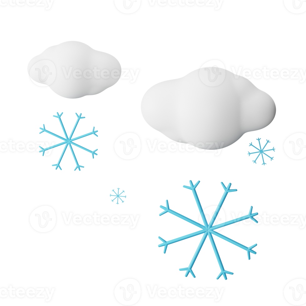 Snow 3D Render Icon Illustration png