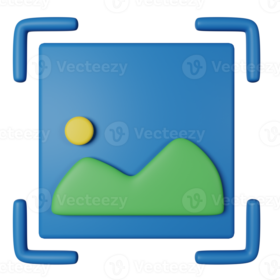 PIcture 3D Render Icon Illustration png