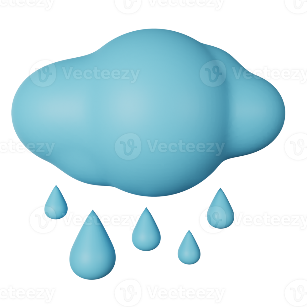 Heavy Rain 3D Render Icon Illustration png