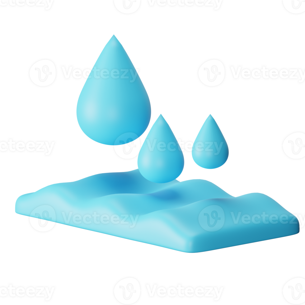 Water 3D Render Icon Illustration png