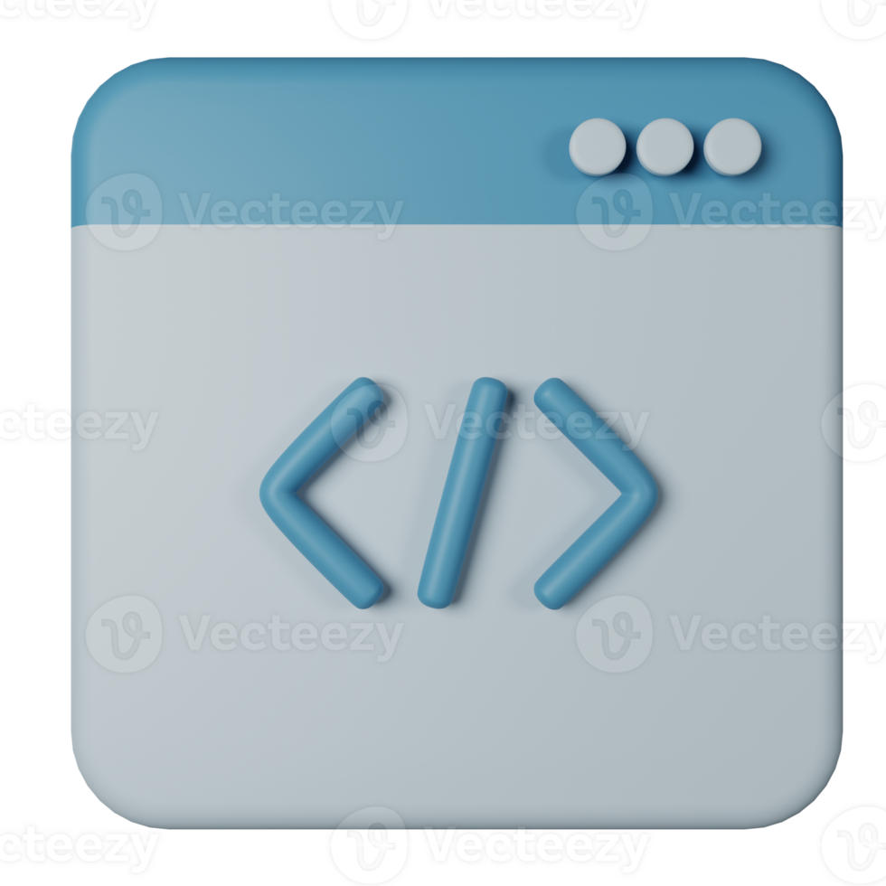 Web Development 3D Render Icon Illustration png