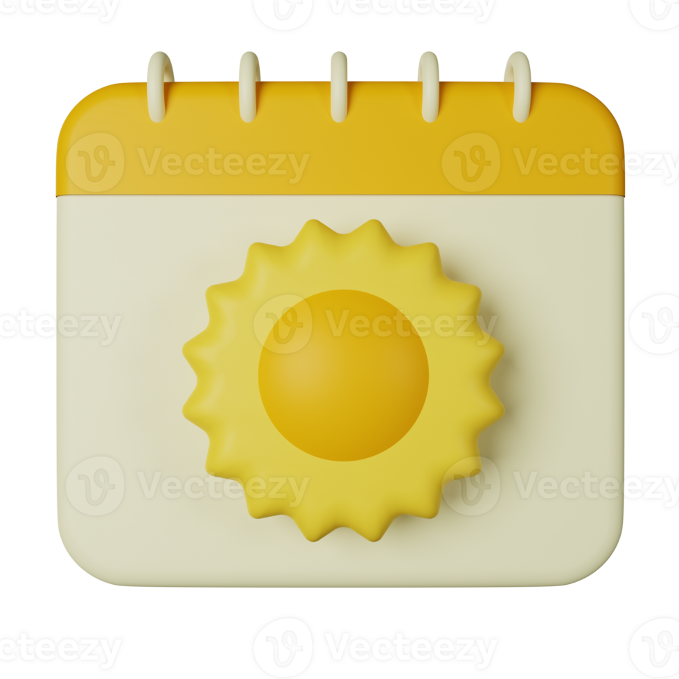Summer 3D Render Icon Illustration png