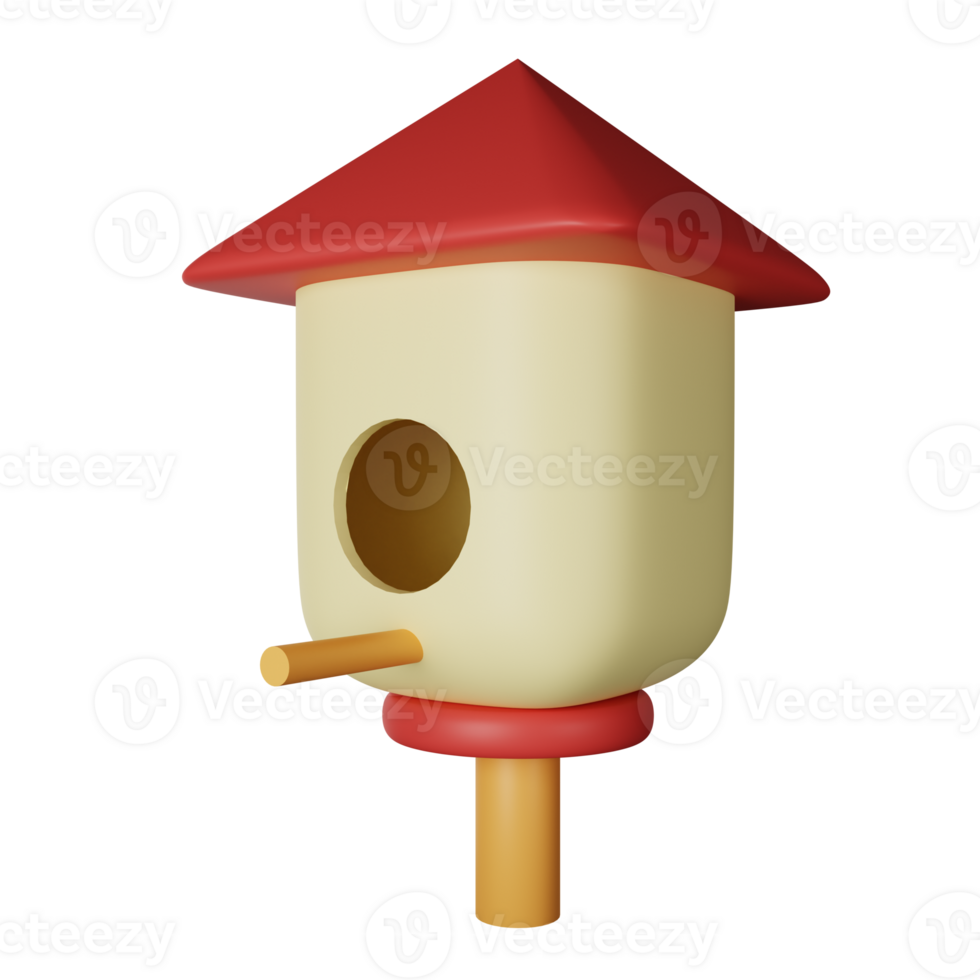 Bird House 3D Render Icon Illustration png