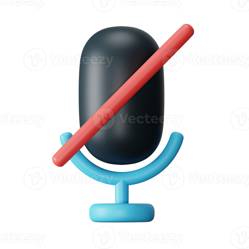 Mute 3D Render Icon Illustration png