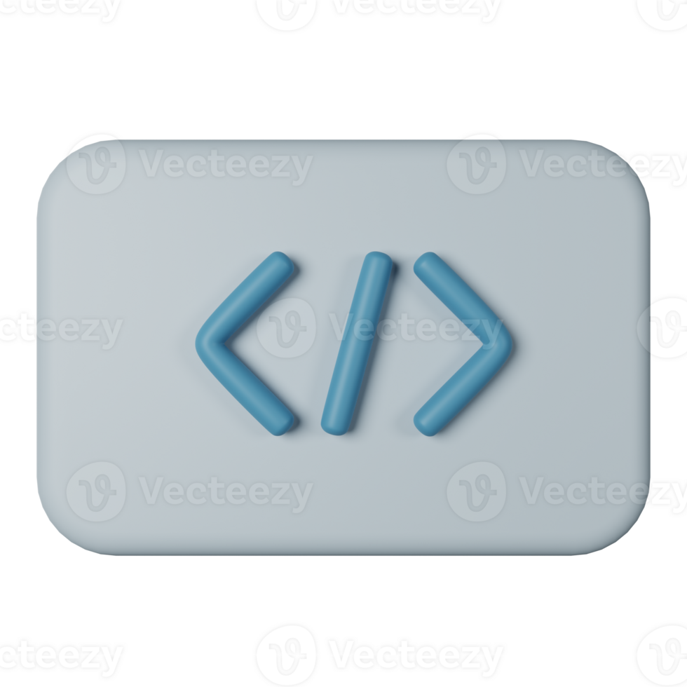 Coding 3D Render Icon Illustration png