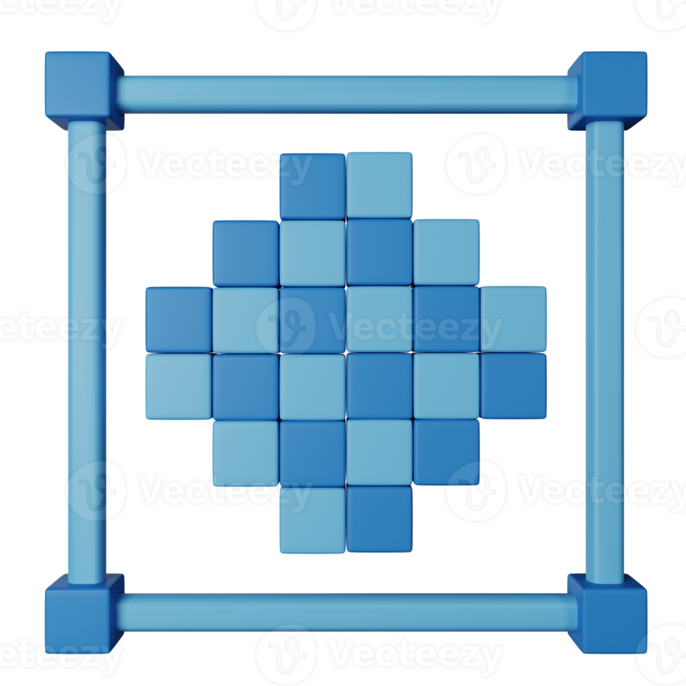 Bitmap 3D Render Icon Illustration png