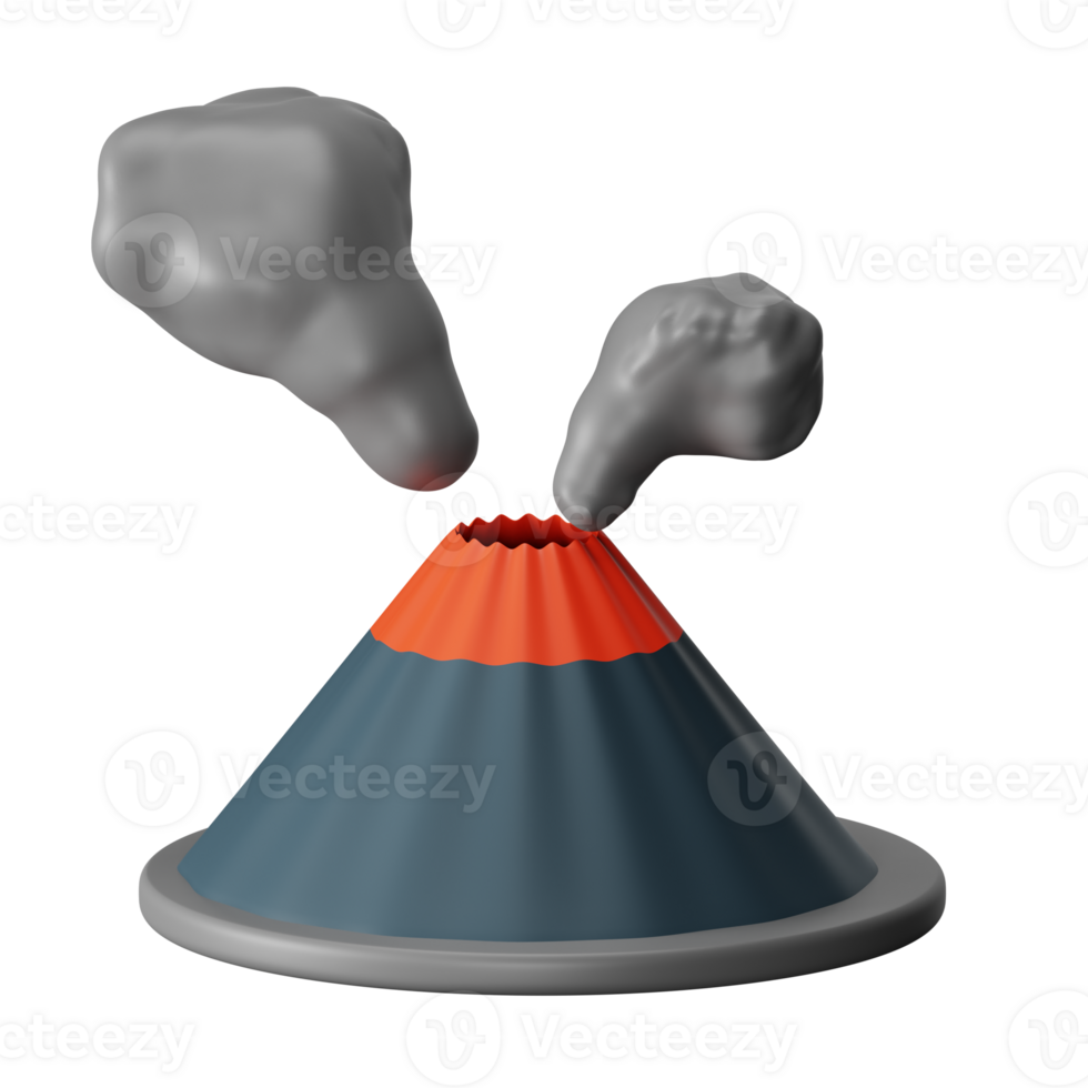 Volcano 3D Render Icon Illustration png