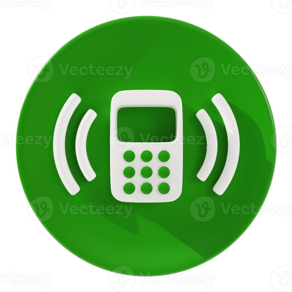 Telephone and sound icon 3d Rendering. png