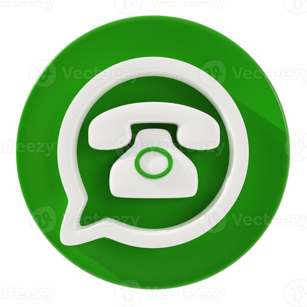 Telephone and bubble icon 3d rendering. png