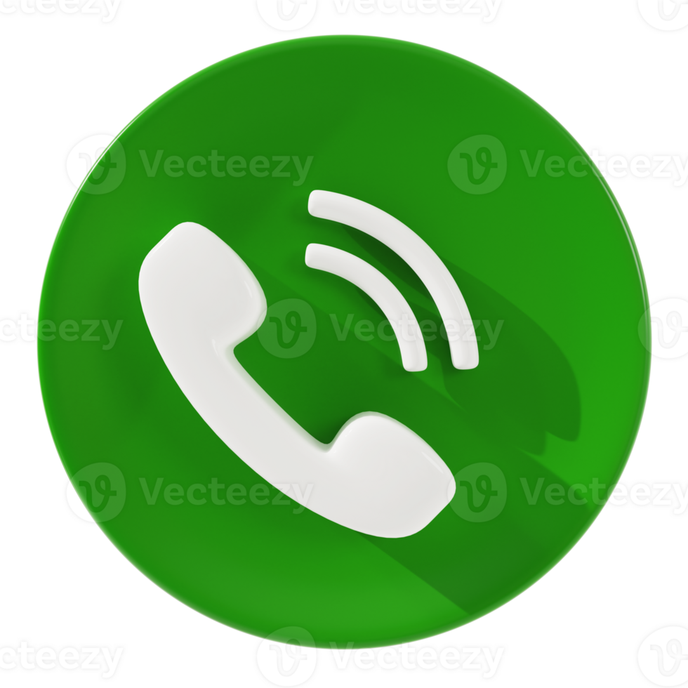 Telephone and sound icon 3d Rendering. png