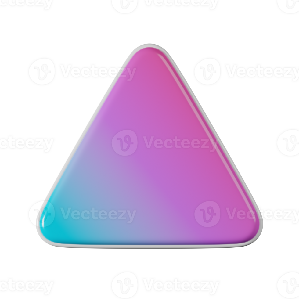 Triangle shape, red blue gradient 3d rendering. png