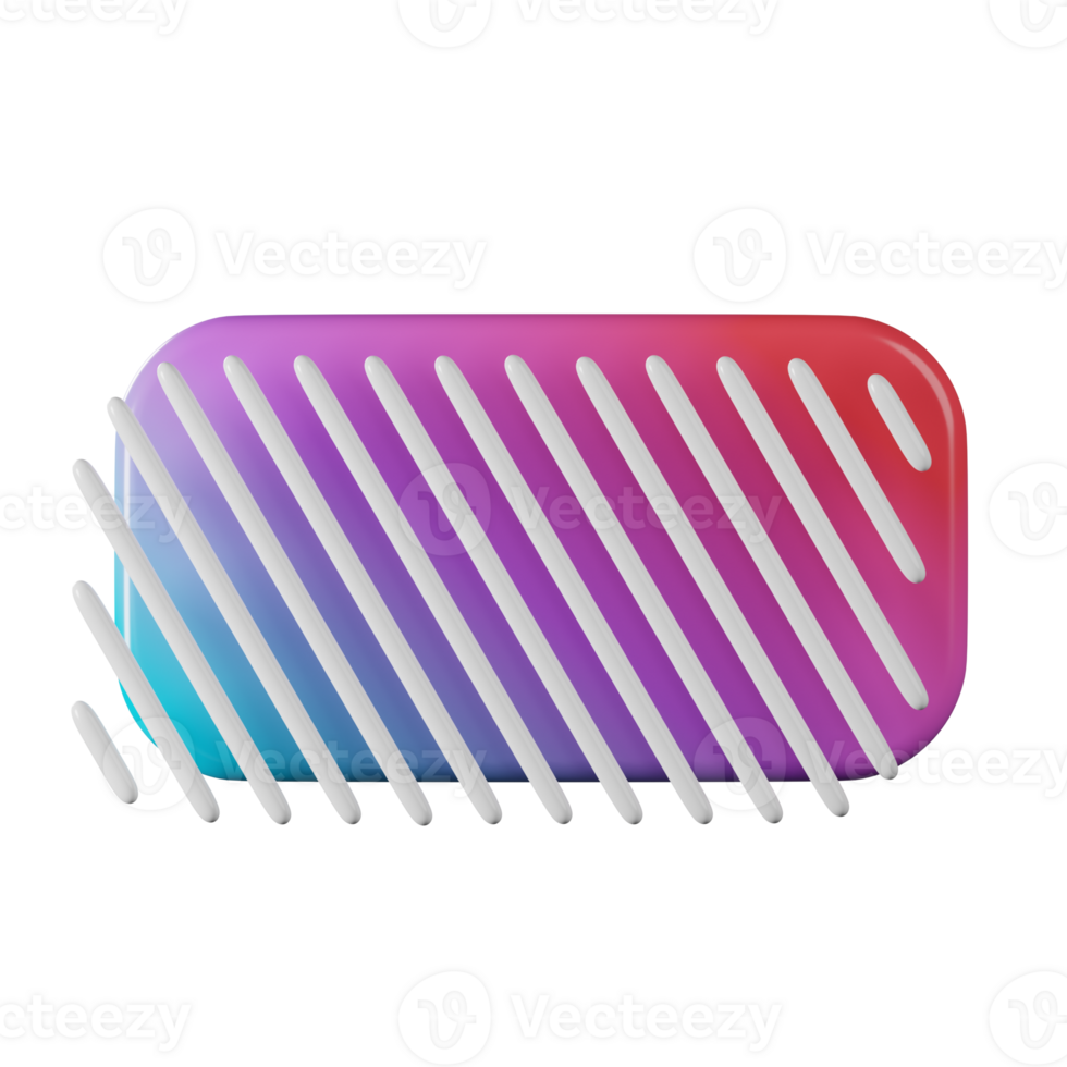 Rectangle shape, red blue gradient 3d rendering. png