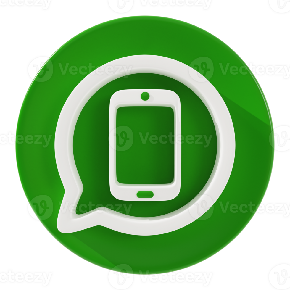 SmartPhone and bubble icon 3d rendering. png