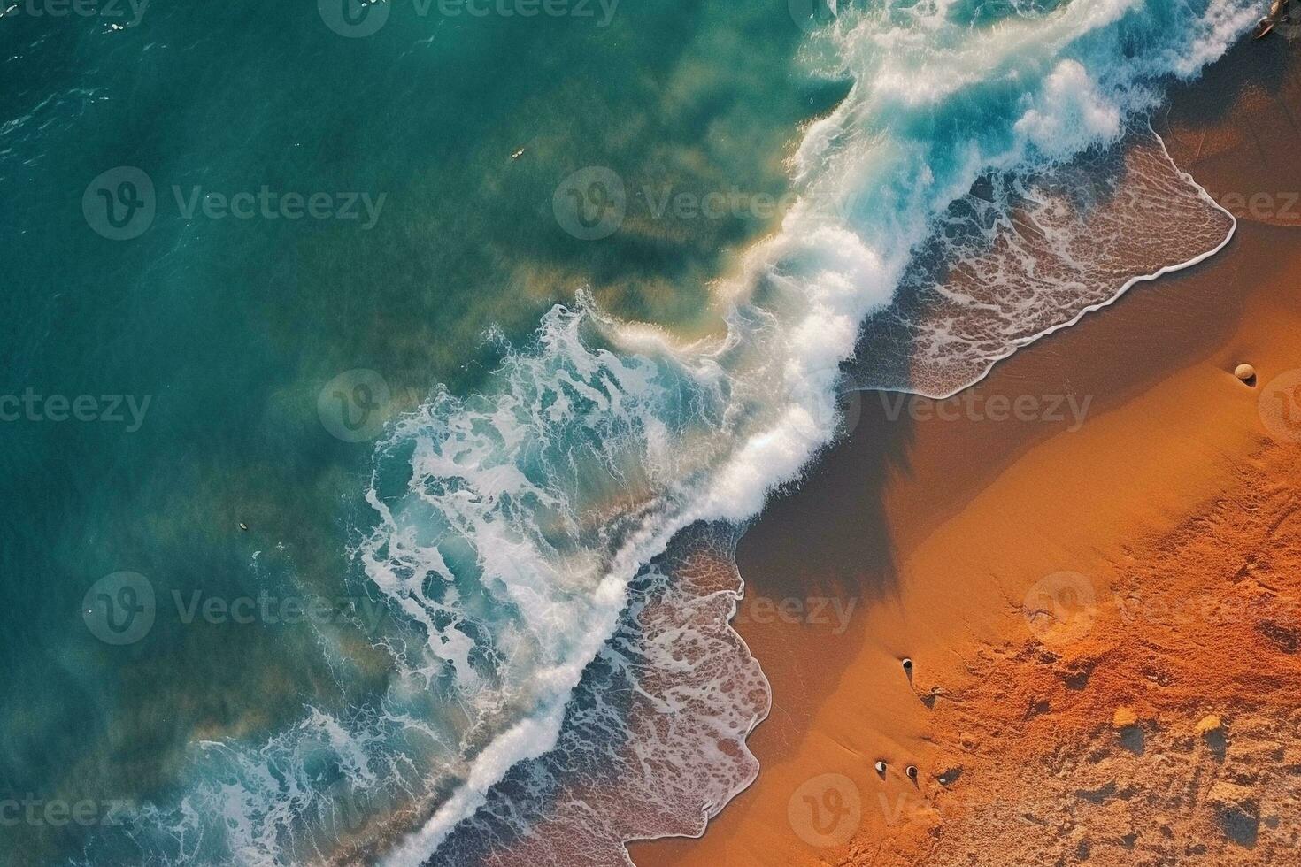 Sea aerial view,Top view,amazing nature background.The color of the water and beautifully bright.  Holiday summer concept. generative ai. photo