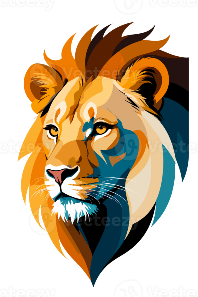 Lion Head PNG Transparent Majestic King of the Jungle Stock Photo, AI Generated