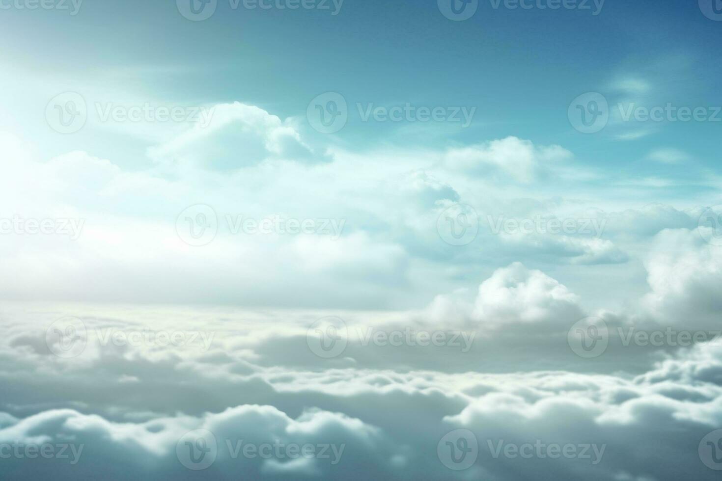 white clouds on a blue sky background. generative ai. photo