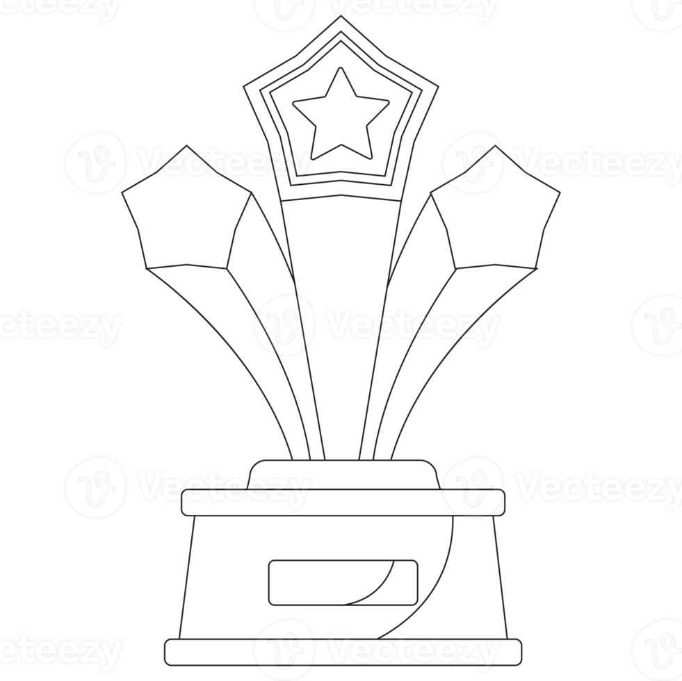 tre stella trofeo realizzazione distintivo 2d schema illustrazioni png