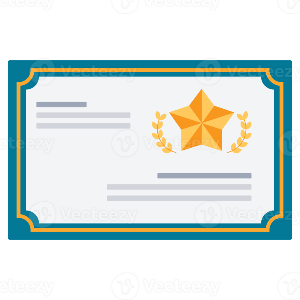Certificate Achievement Badge 2D Color Illustrations png