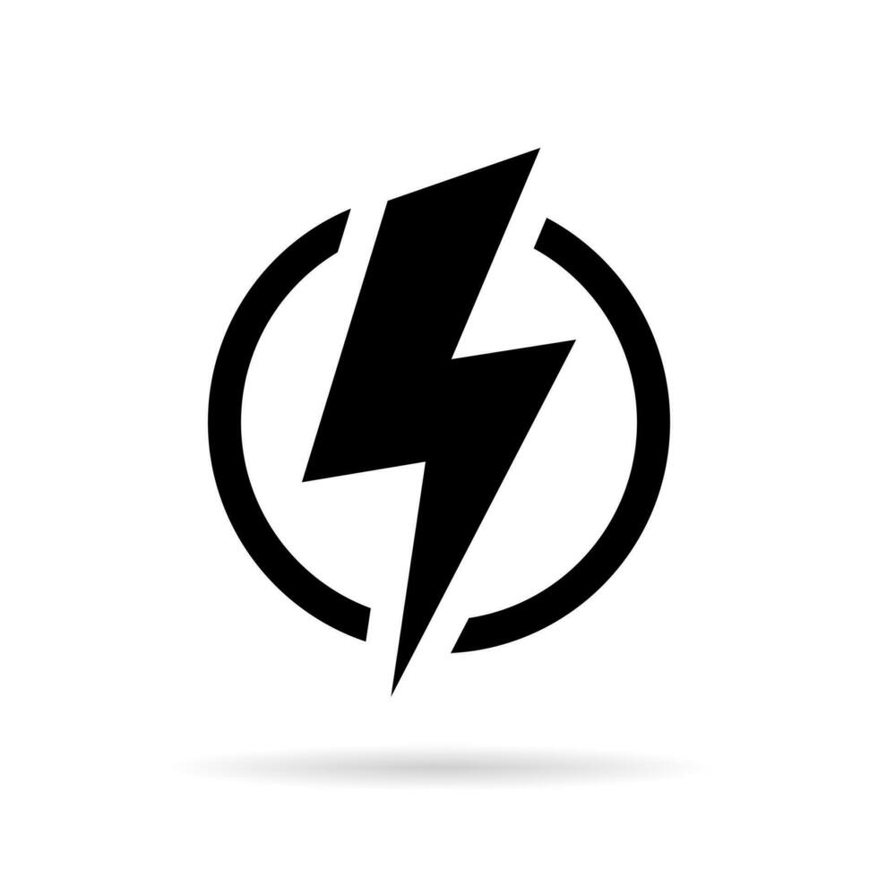 Electric lightning logo icon vector. Electricity thunderbolt sign symbol vector