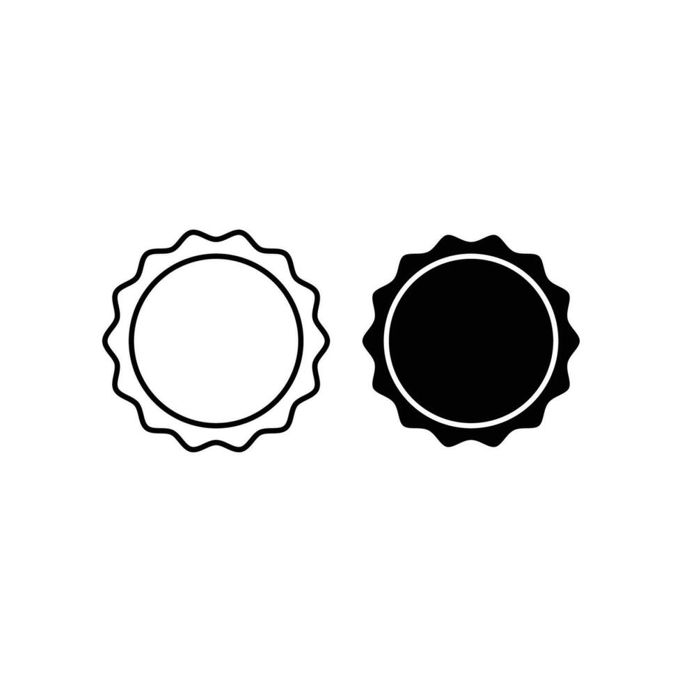 Circle seal Line and glyph icon. Set of blank stamps. Two style empty vintage stamp. Simple round label banner template. Classic round banners. Vector illustration. Design on white background. EPS 10