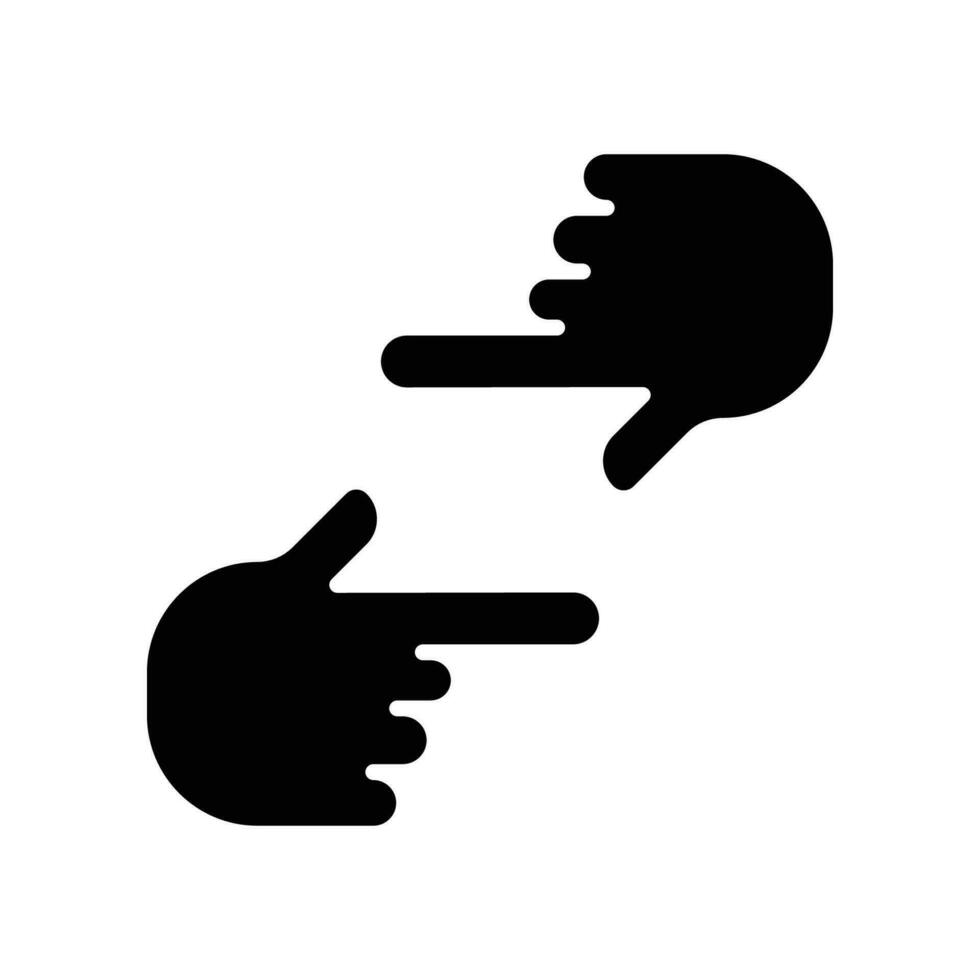 Human hands Cropping symbol glyph icon. hand gesture of process movie production. Film making, director's vision. photography Shot frame direction vector illustration design on white background EPS 10