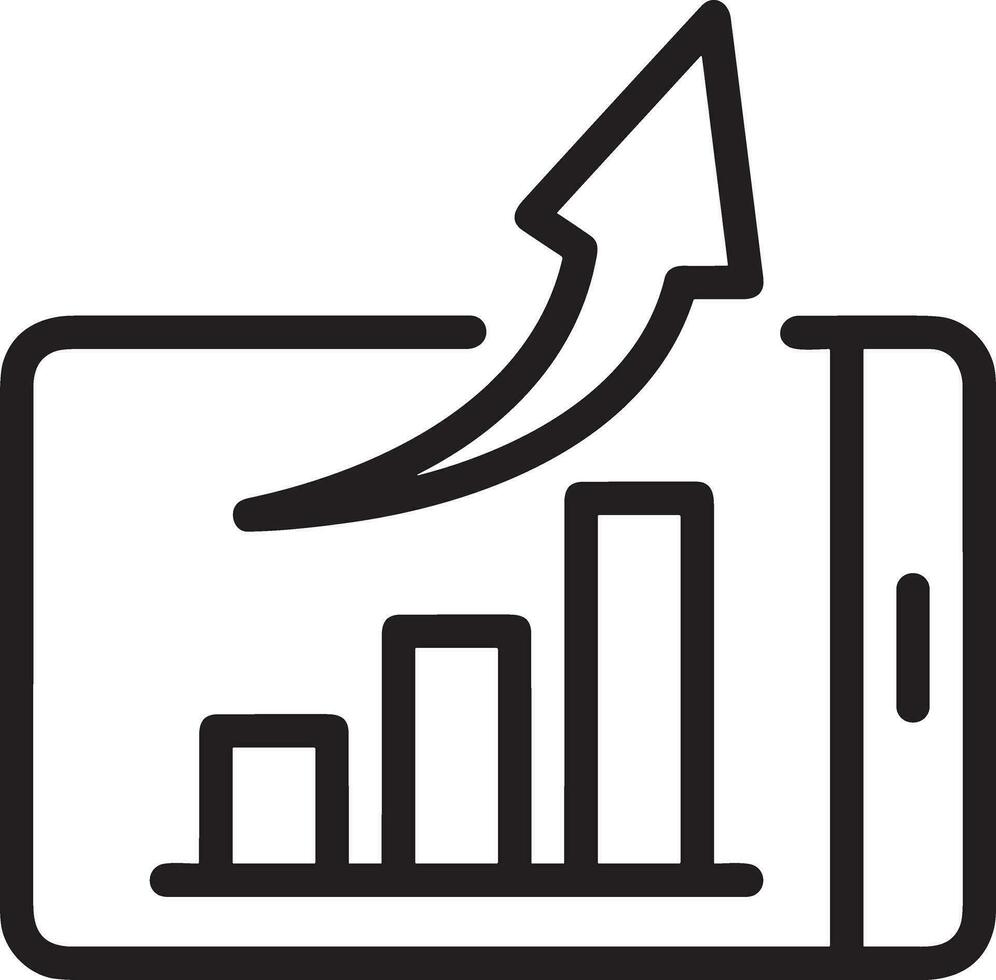 Growth business icon symbol vector image. Illustration of the progress outline infographic strategy  development design image
