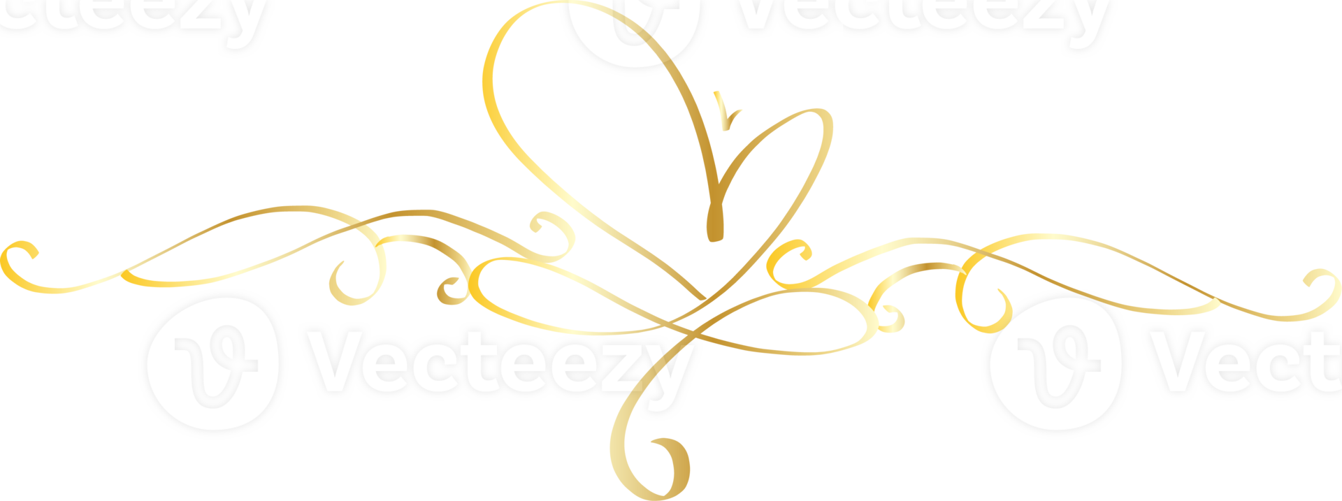 Heart decorative calligraphic elements for decoration. png