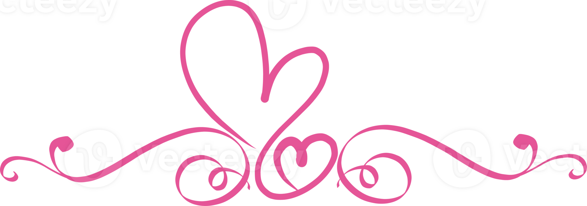 Heart decorative calligraphic elements for decoration. png