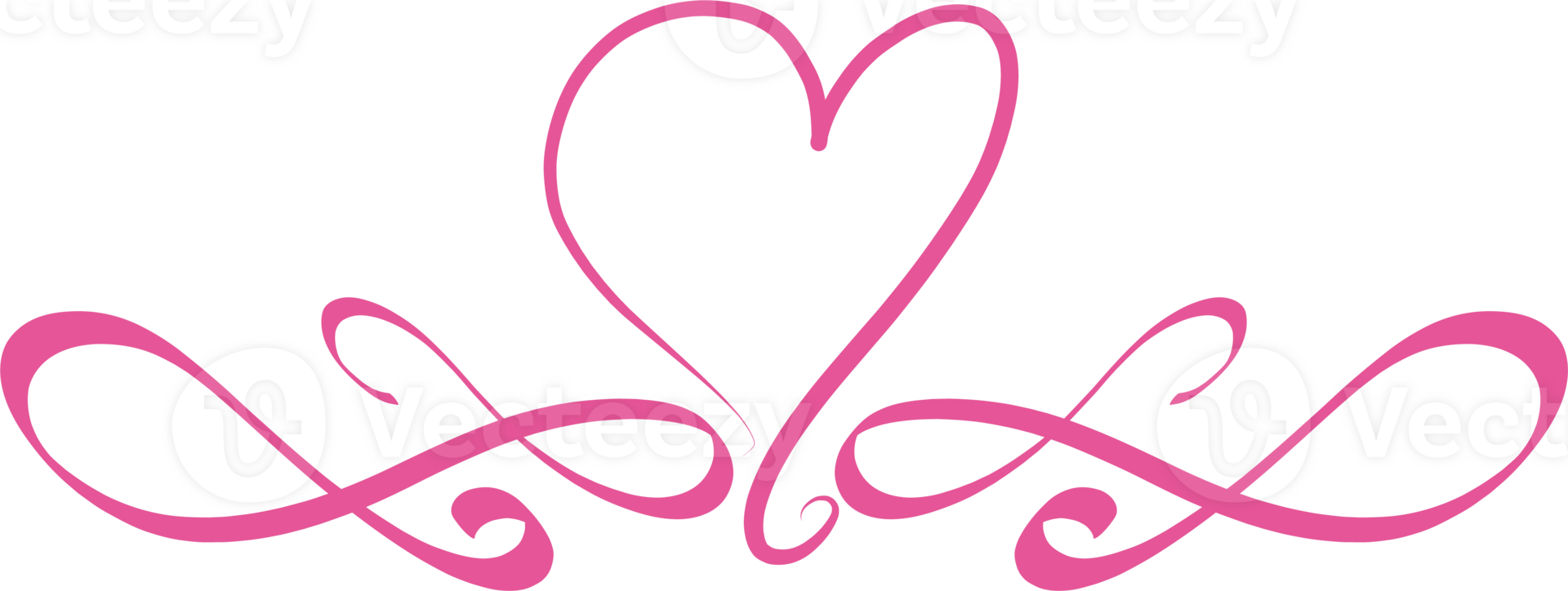 Heart decorative calligraphic elements for decoration. png