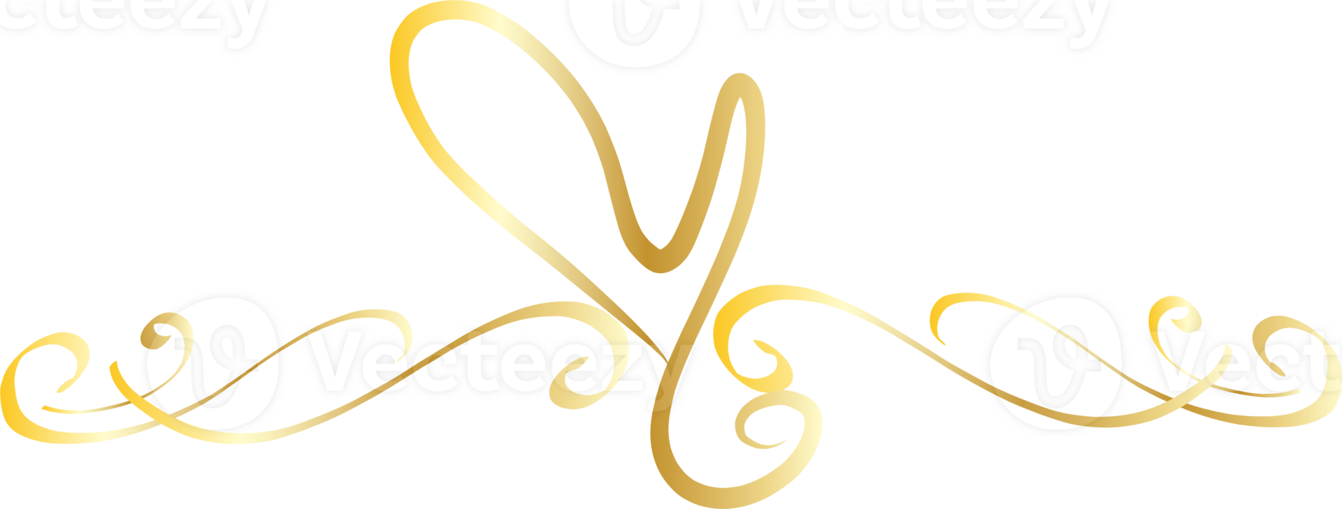 Heart decorative calligraphic elements for decoration. png