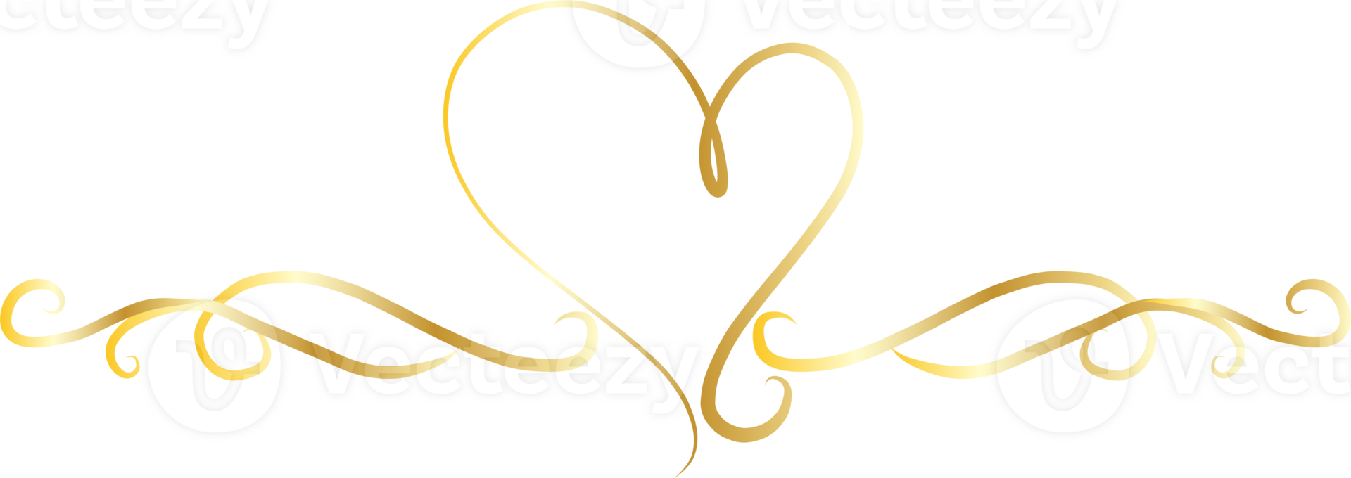 Heart decorative calligraphic elements for decoration. png