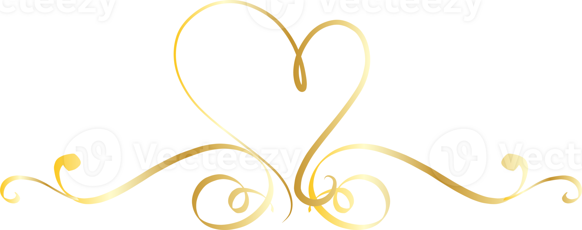 Heart decorative calligraphic elements for decoration. png