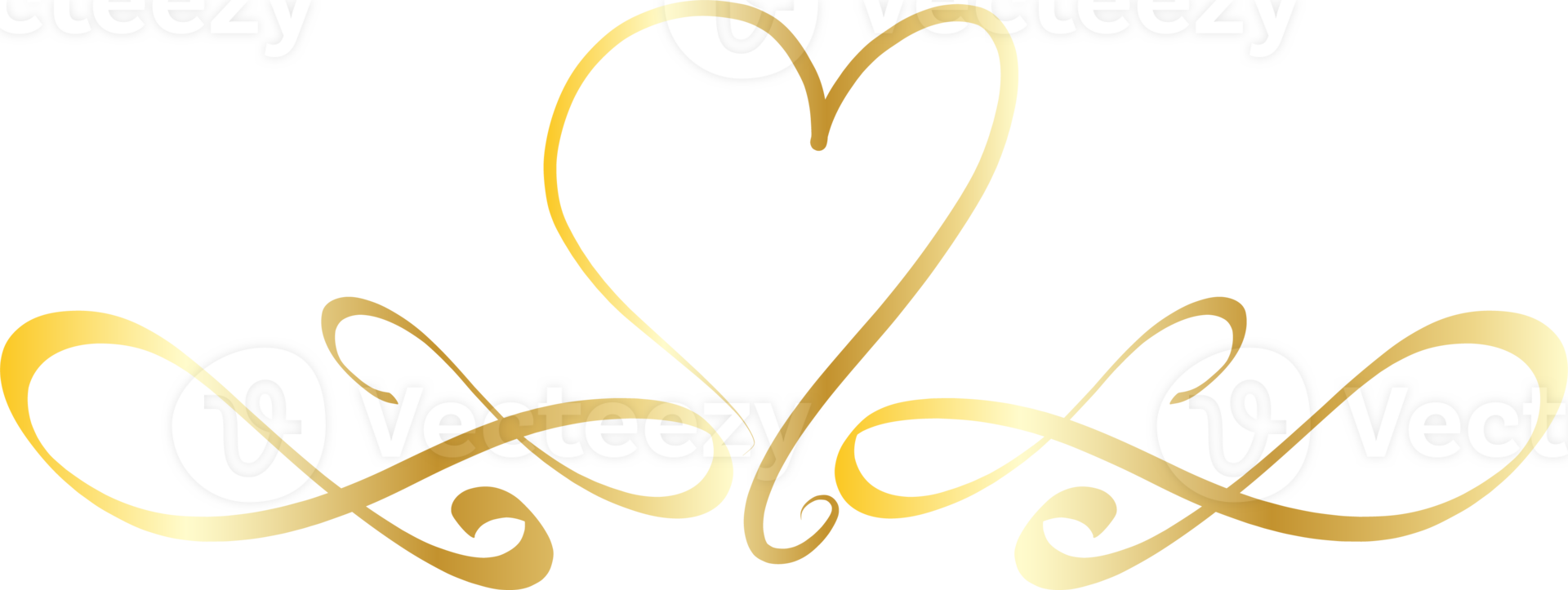 Heart decorative calligraphic elements for decoration. png