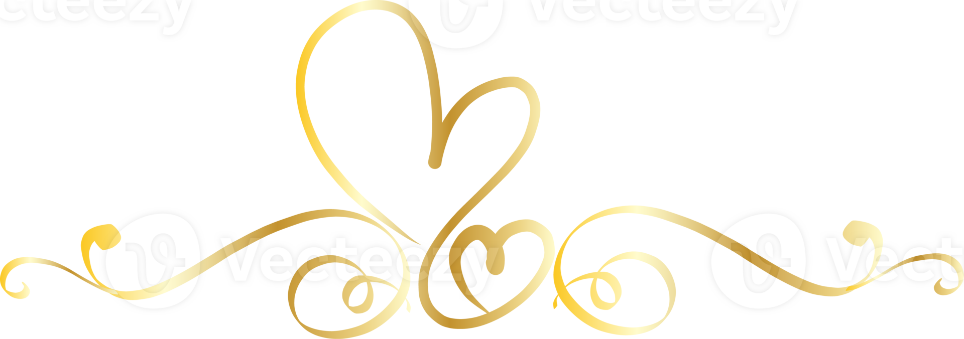 Heart decorative calligraphic elements for decoration. png