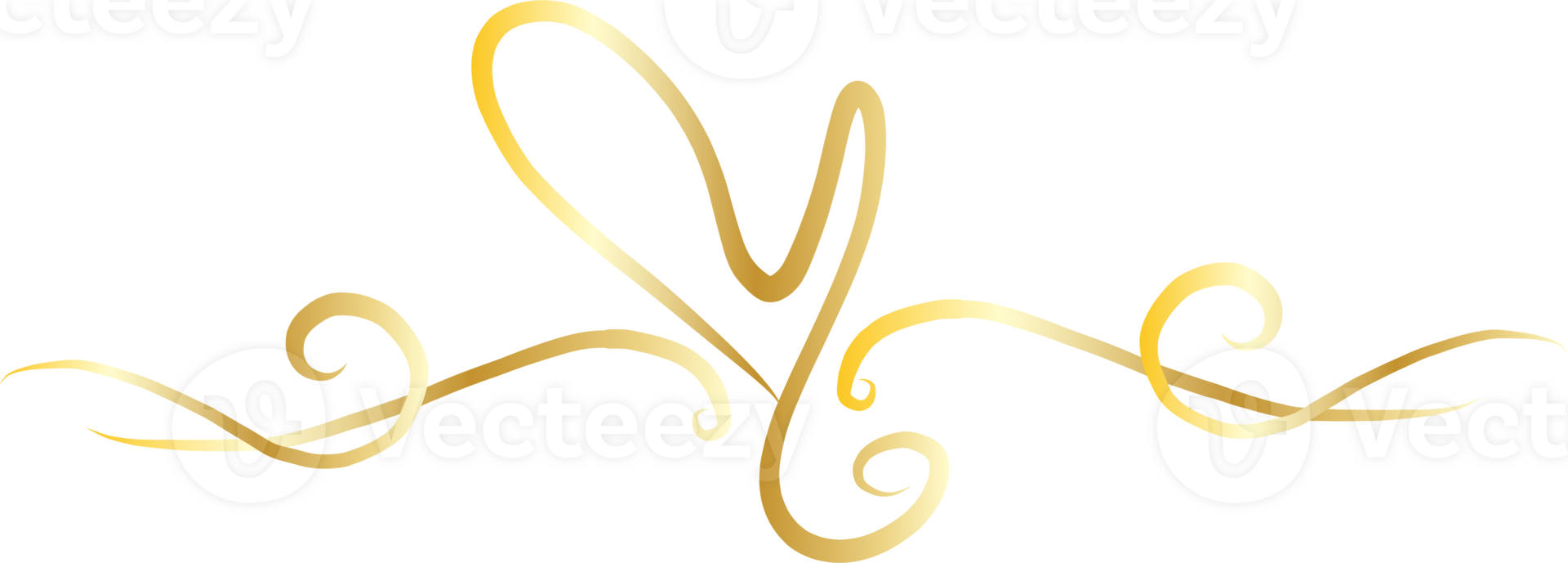 Heart decorative calligraphic elements for decoration. png