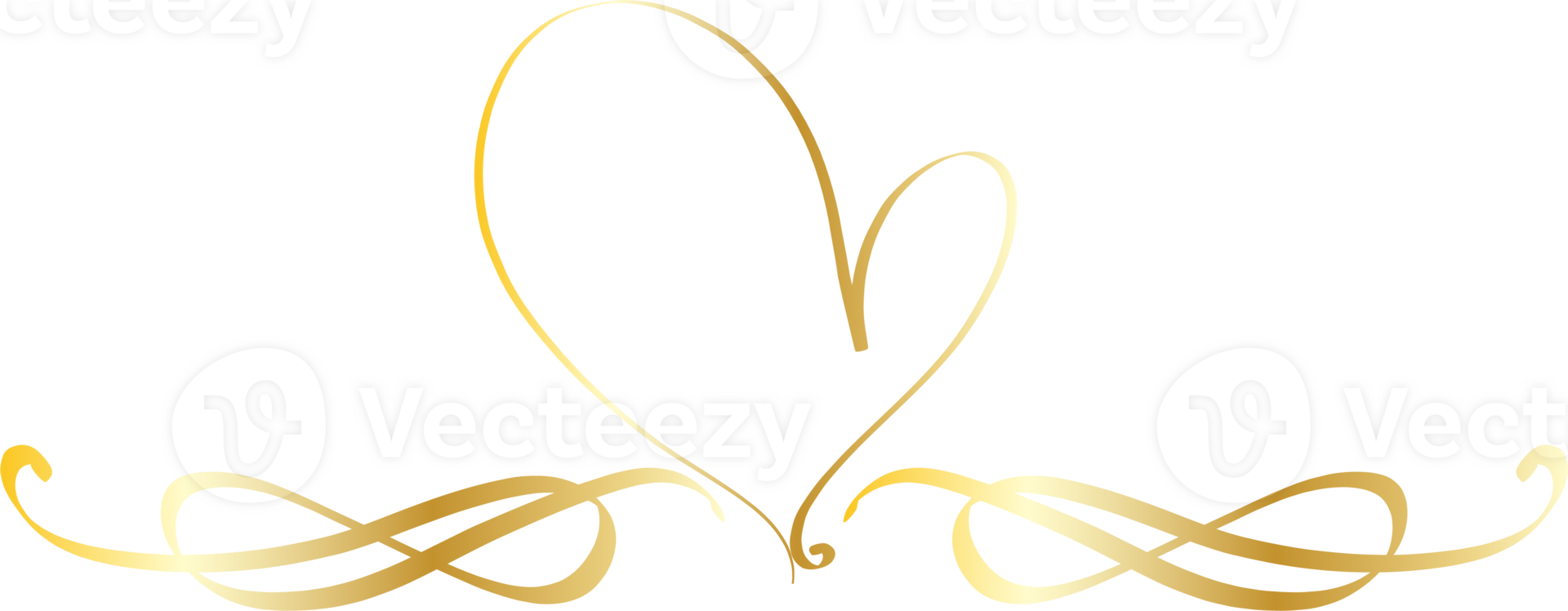 Heart decorative calligraphic elements for decoration. png